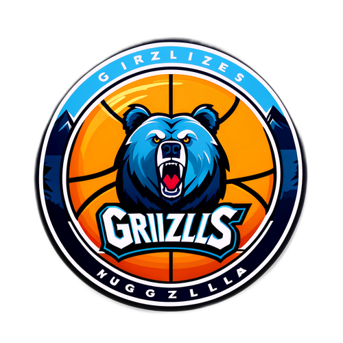 Стикер с логотипами Гриззлис и Наггетс