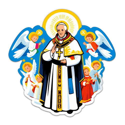 Sticker ng Sagrado na Simbolo ng Relihiyon na may Poong Leo XIV