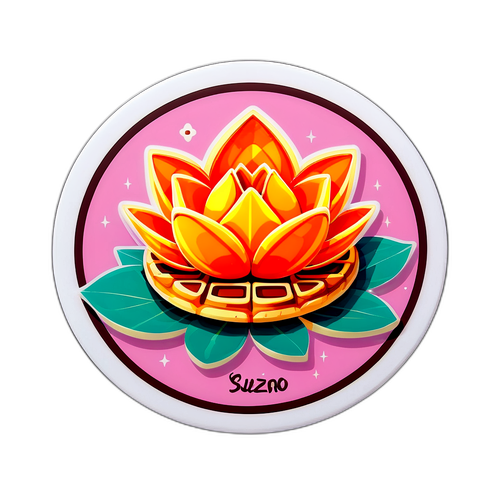 Sticker van een Lotus Suzy Liège wafel