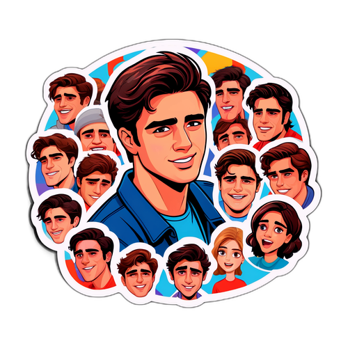 Naklejka z emocjami Jacoba Elordi