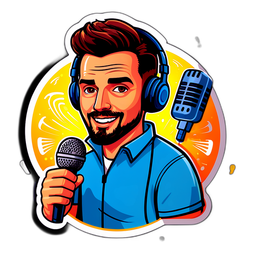 Moderne podcast-tema klistremerke