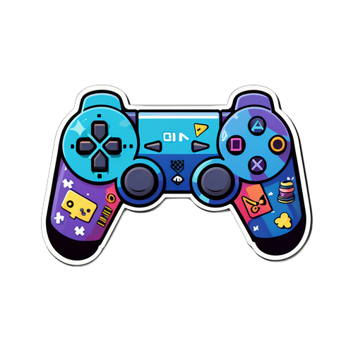 Autocollant de manette PlayStation avec illustrations de jeux populaires