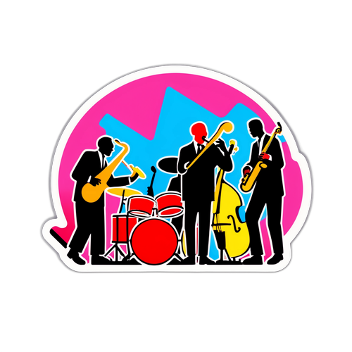 Representación visual de una banda de jazz en un club