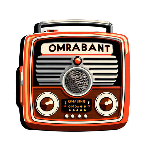 Retro Radio Sticker voor Omroep Brabant