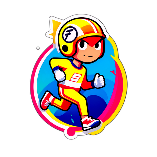 Наклейка с логотипом Flashscore в ярких цветах и спортивными элементами