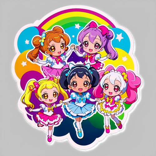 アイドルプリキュアのかわいいイラストステッカー