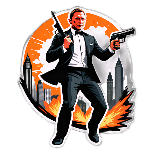 Δυναμικό αυτοκόλλητο του Daniel Craig ως James Bond