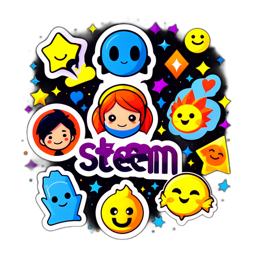 Наклейка с любимыми моментами персонажей Steem