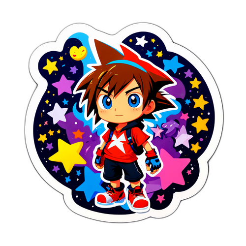 Kolorowy Sora z magicznymi elementami