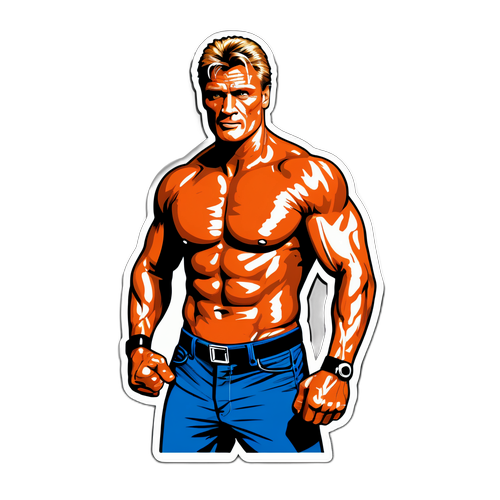 Dolph Lundgren Muskulös Sticker