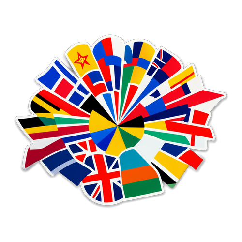 Design Vibrante con Bandiere dei Concorrenti di Eurovision