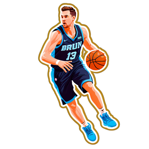 Action-Packed Basketball Sticker