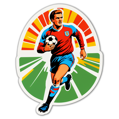 Stiker EFL Retro dengan Imagery Bola Sepak Klasik