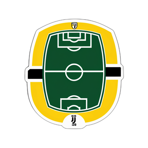 Minimalist fodboldbane med Juventus og Dortmund logoer