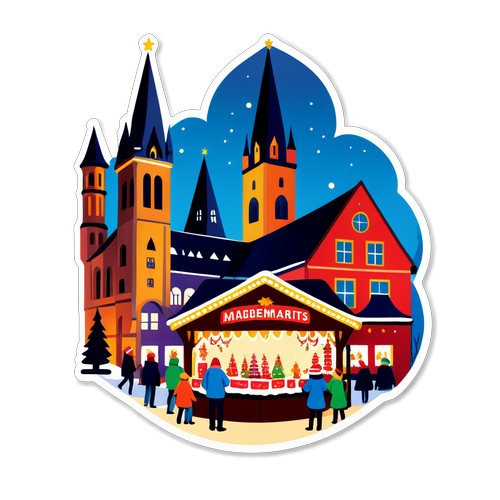 Festliche Weihnachtsmarktszene in Magdeburg