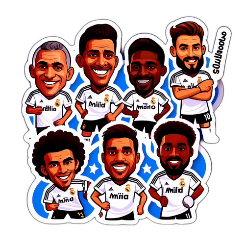 En klistermärke som hyllar Real Madrids legendariska spelare