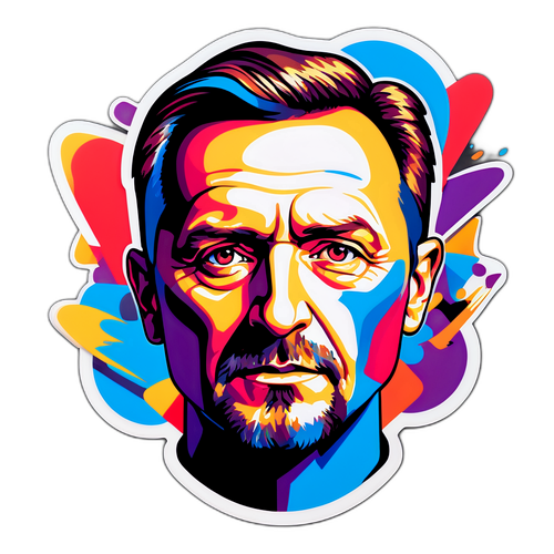 Artystyczny portret Grzegorza Miecugowa w nowoczesnym, abstrakcyjnym stylu