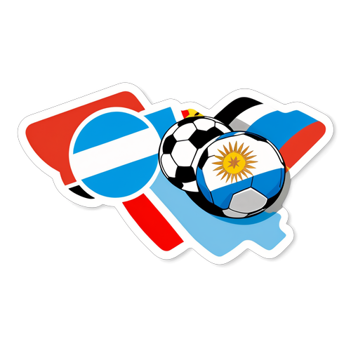 Campo de fútbol con banderas de Paraguay y Argentina