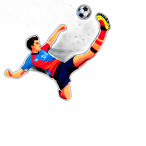 Ілюстрація футболіста, який виконує захоплюючий удар