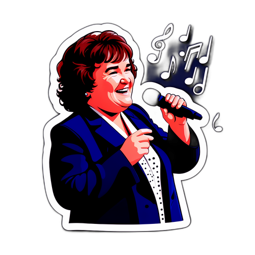 Autocollant créatif de Susan Boyle sur scène