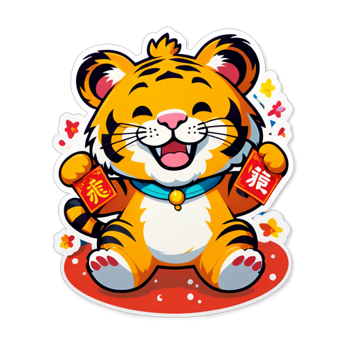 Sticker Harimau Seronok untuk CNY