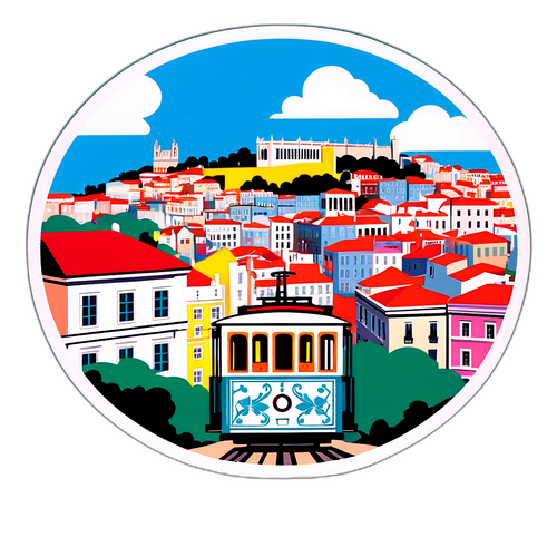 Entspannende Aussicht vom Funicular in Lissabon