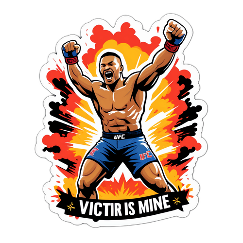 Sticker met UFC-vechter die viert