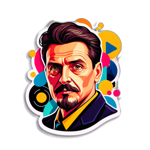 Przyklejki z stylizowanym portretem Sylwiusza Jakubowskiego