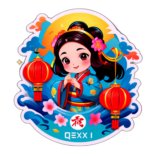 七夕节与现代科技结合的贴纸设计
