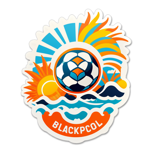 Uzuri wa Blackpool FC: Jua, Ufukwe, na Rangi za Timu Katika Sticker Hii Ya Kijinga!