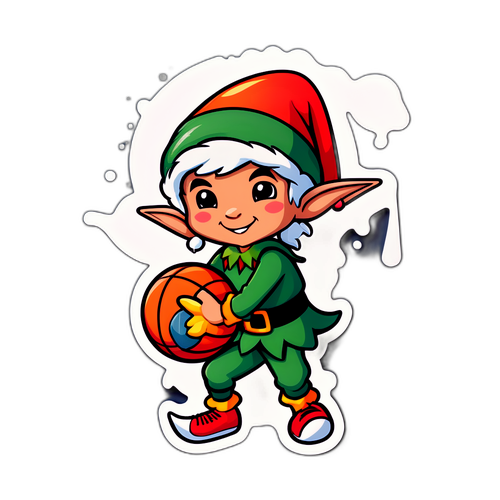 Masayang Elf na Naglalaro ng Basketball