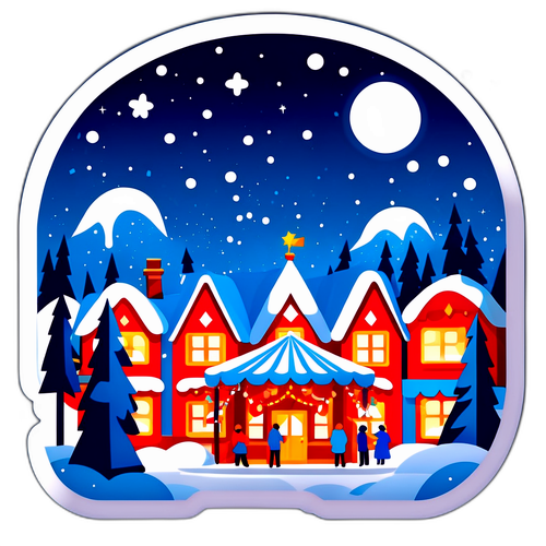 겨울 축제를 즐기는 장면