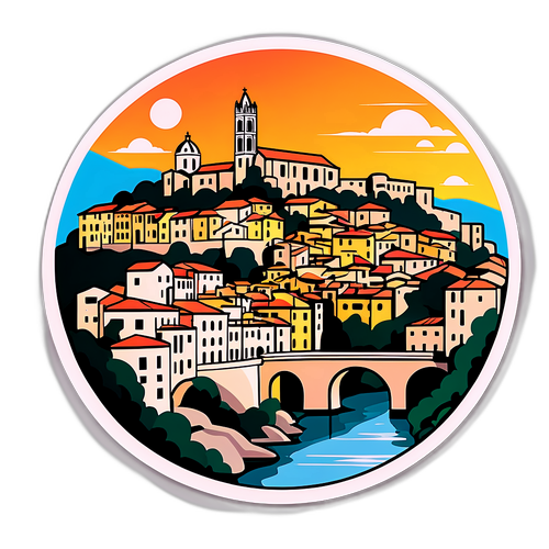 Stiker Pemandangan Indah Girona