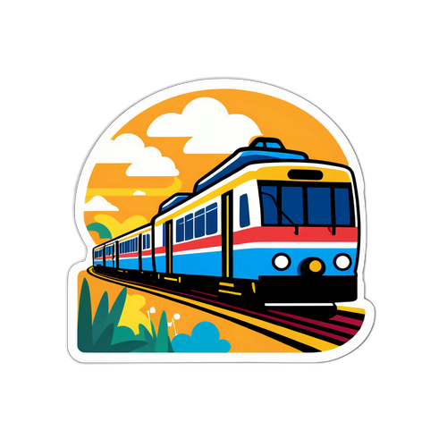 Stiker Kereta KRL Berwarna Cerah