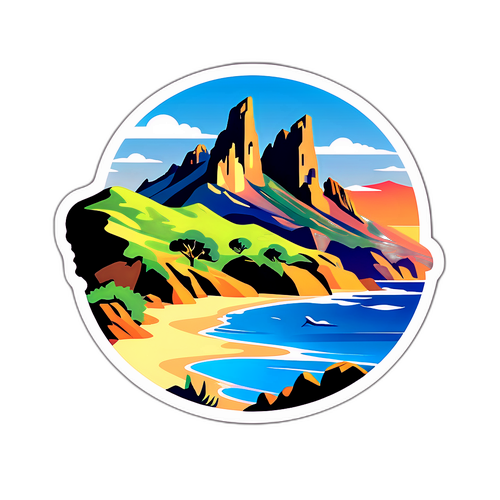 Rappresentazione artistica del terreno accidentato della Corsica