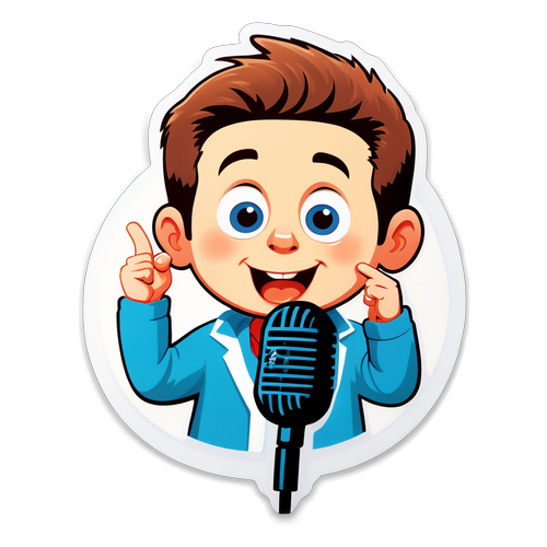 Ilustracja Dave'a Shapiro z mikrofonem