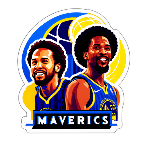 Adesivo Celebrando um Jogo Icônico entre Mavericks e Warriors