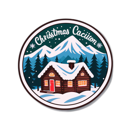 Cozy Cabin Christmas Vacation Sticker