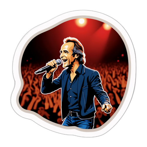 Een elegante sticker van Jean Jacques Goldman op het podium