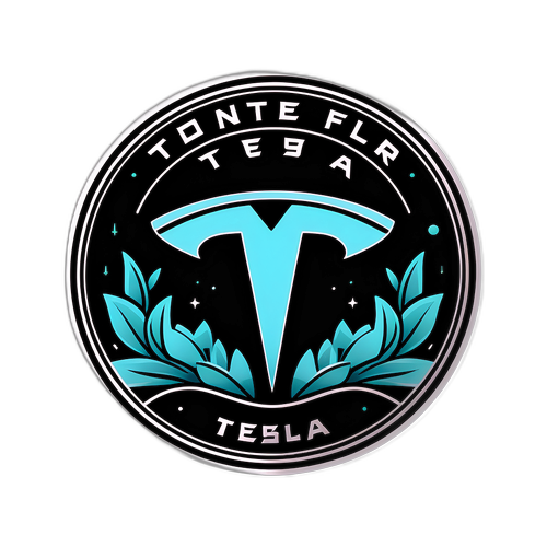 Moderne Tesla-Logo Aufkleber für Nachhaltigkeit