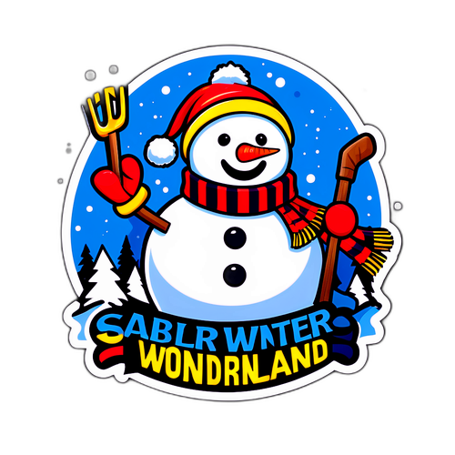 Sabres Winter Wonderland Snowman Sticker
