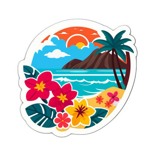 Romantické tropické květiny u moře