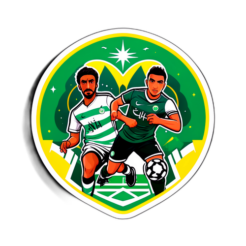 Sticker ya Al Riyadh na Al Ettifaq Katika Pigano la Mpira