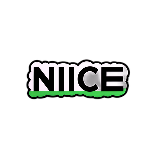 Stiker Minimalis Lapangan Sepak Bola dengan Kata 'Nice'