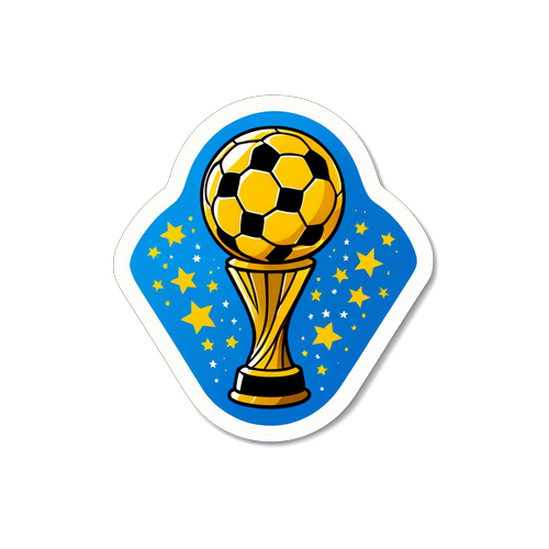 2025 발롱도르 축구 경기와 트로피 일러스트