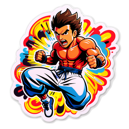 Aufkleber mit Diego Borella im Kampf