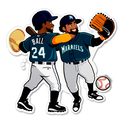 Playful Baseball Rivalry Sticker