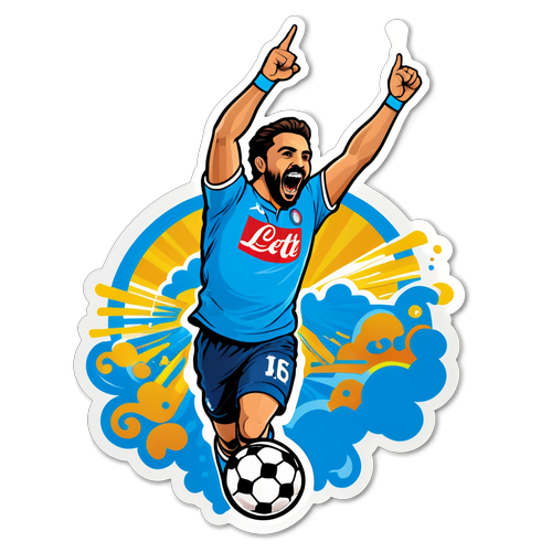 Energetisk fotballklistremerke for Napoli FC