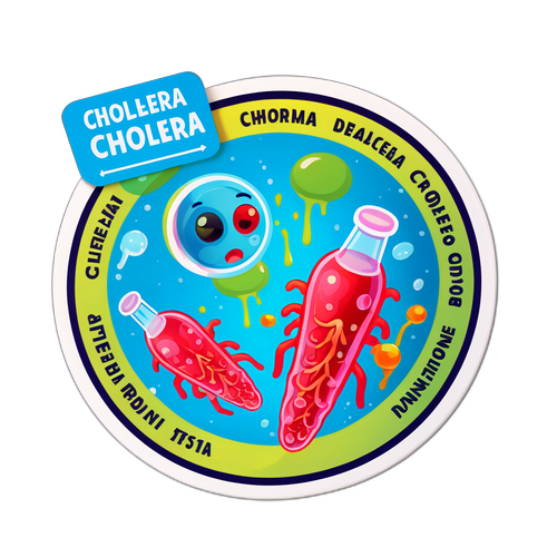 Sticker edukacyjny o bakteriach cholery