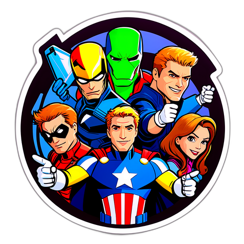 Autocollant des Avengers en style comic